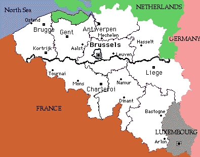 map of Belgium